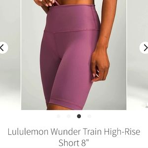 Lululemon Wunder Train Vintage Plum High Rise Sz 10 Shorts 8" Inseam